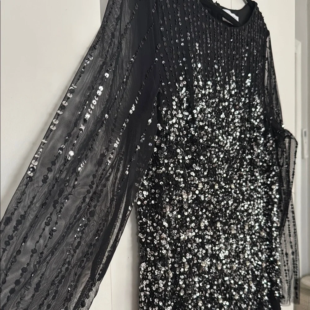 Elegant Black Sequin Evening Gown - Picture 10 of 11